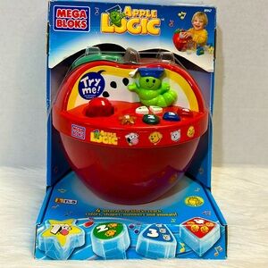 New Vintage Mega Bloks Apple Logic Color Shapes numbers animal sounds learning
